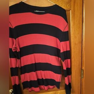 GAP Navy Stripe.Thermal Knit Long Sleeve Shirt Size XL